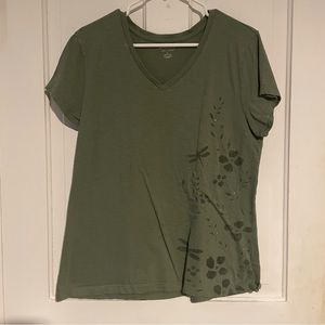 Sonoma olive v-neck tee L